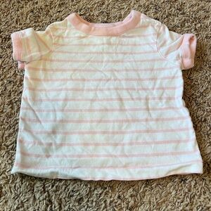Hanna Andersson Soft Pink and White Baby Top